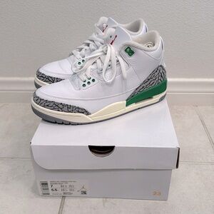 JORDAN 3 LUCKY GREEN Size 7w / 5.5m